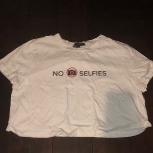 no selfies crop top